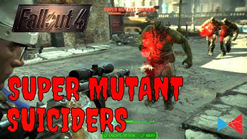 Fallout 4 - Chased by 3 Super Mutant Suiciders (1080p)