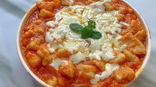 طريقة عمل النيوكي الايطالي اكلة اقتصادية بدون لحوم\Cheesy Italian Gnocchi Recipe