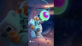 BLAST OFF! 🚀 My fluffy astronaut tries to catch a zero-gravity yo-yo! Purrfect chaos! 😂