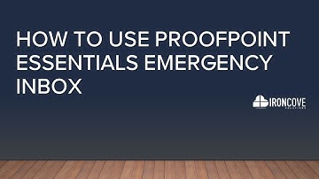 How to use ProofPoint Essentials Emergency Inbox Call today (888) 959-2825 for your email filtering.