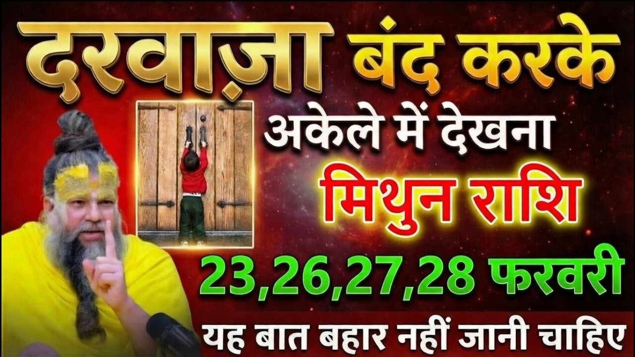मिथुन राशि 25,26,27 फरवरी दरवाज़ा बंद करके अकेले में देखना यह बात बहार नहीं जानी चाहिए
