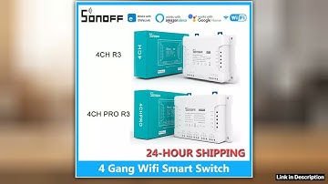 SONOFF 4CH R3 4CH PRO R3 4 Gang Smart WIFI Switch 433MHZ Din Rail Mounting Wireless Remote Control