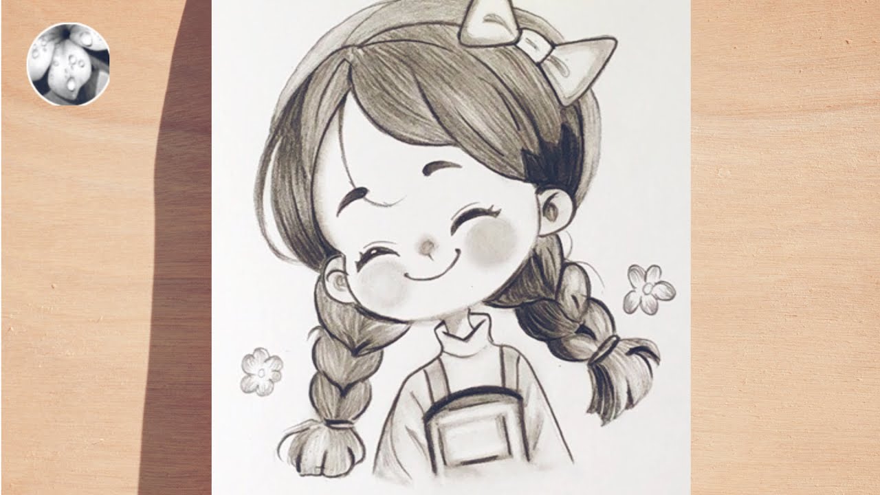 How to draw cute girl face / Easy girl face ideas for beginners / Easy ...