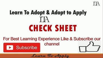 Check sheet || LTA || Learn To Apply || 7 QC Tools