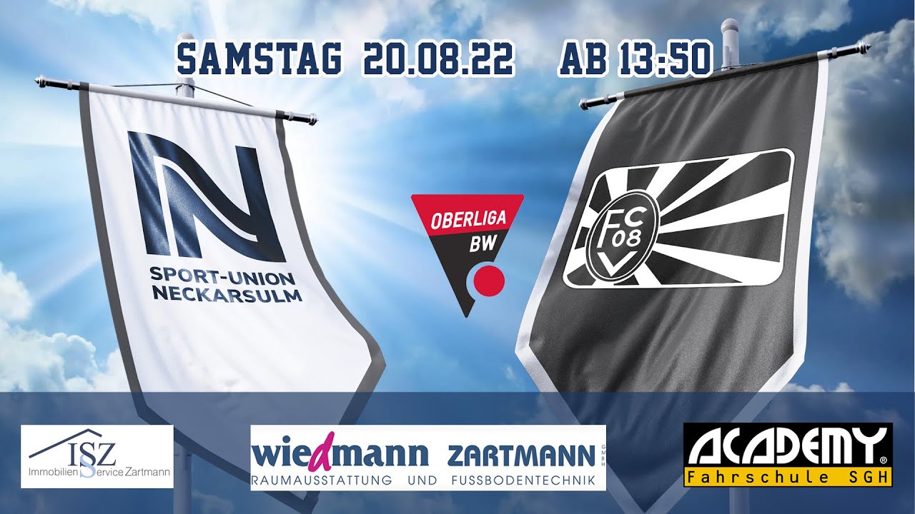 Sa., 20.08.22 ab 1350 Livestream Sport-Union Neckarsulm - FC 08 Villingen Oberliga BW