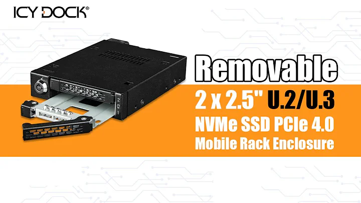 ICY DOCK 2 Bay 2.5" U.2/U.3 NVMe SSD PCIe 4.0 Mobile Rack Enclosure | ToughArmor MB092VK-B