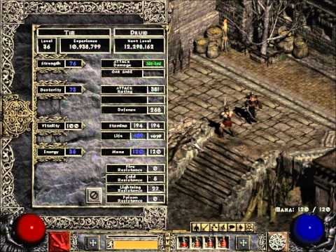 Diablo 2 Lord Of Destruction Level 36 The Tank Druid Youtube