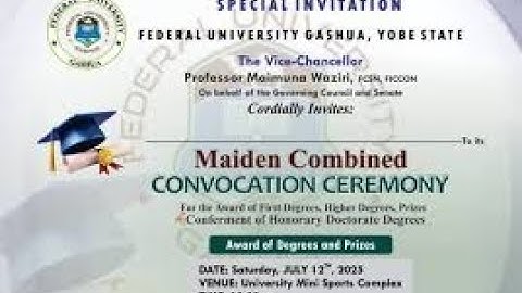 FUGASHUA Maiden Combined Convocation Ceremony 2025 Federal University Gashua