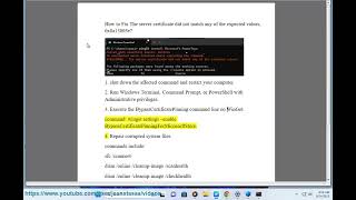 Fix The server certificate did not match any of the expected values, 0x8a15005e on Windows