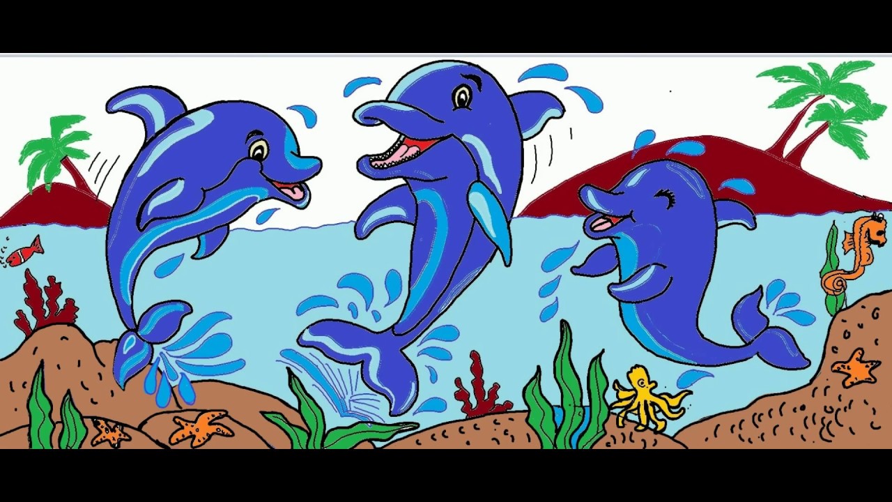 HOW TO DRAW CARTOON DOLPHIN Dolphin Drawing Easy Step by Step
