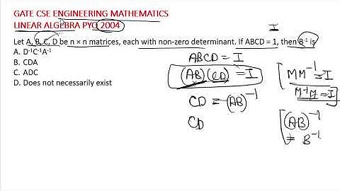 ENGINEERING MATHEMATICS GATE CSE LINEAR ALGEBRA PYQ 2004