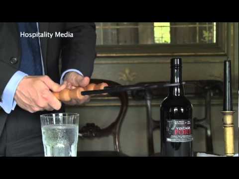 How to open a bottle of Vintage Port with a feather.