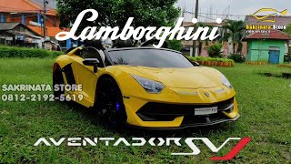 Mainan Mobil Aki Anak Lamborghini Aventador SVJ License (double seat)
