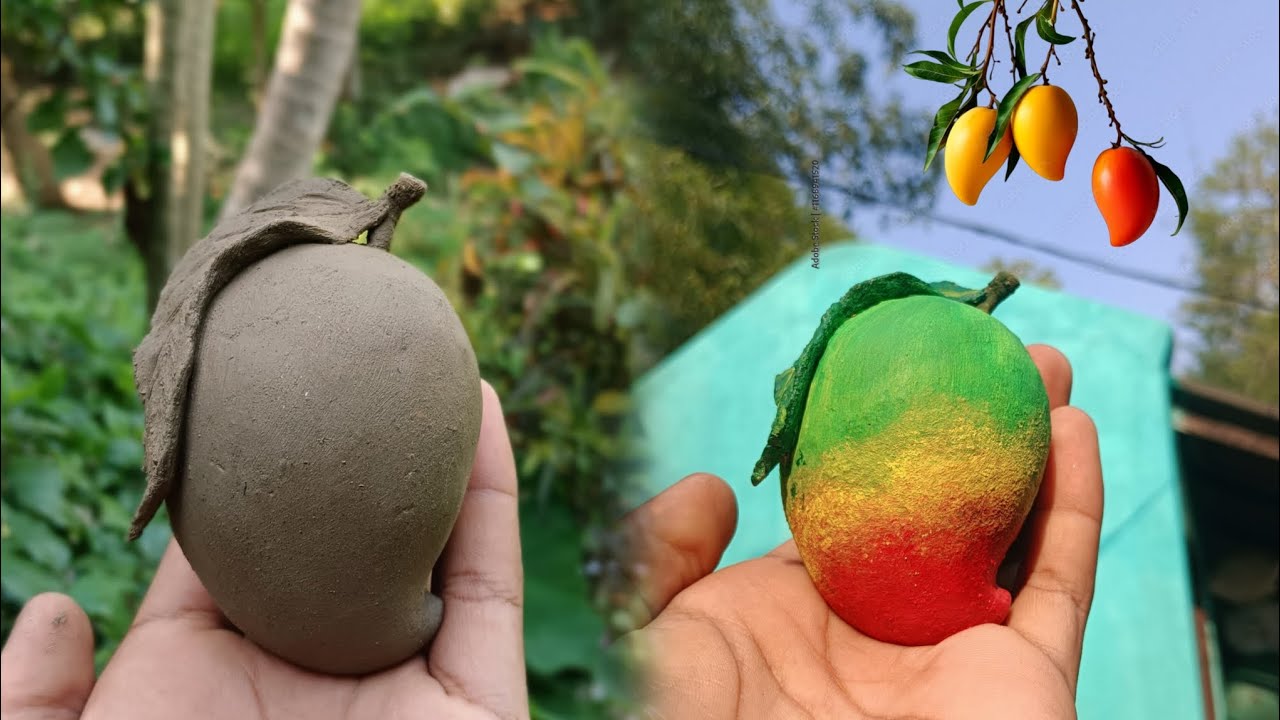 Mango making and colouring/clay art /very easy prosess#mango 🥭 ️ - YouTube