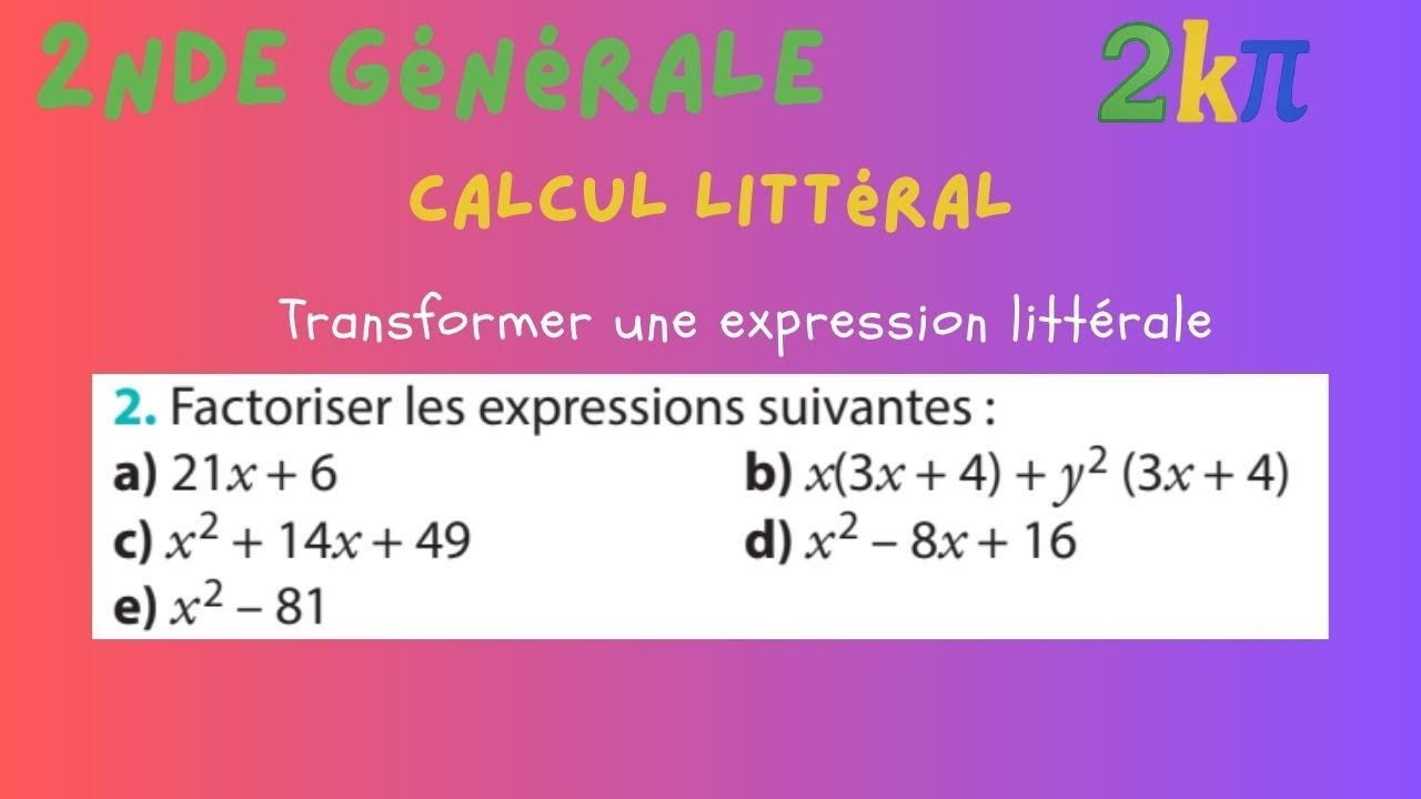 152p119 Savoir factoriser avec un Facteur commun et les Identités ...