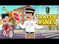 Traffic rules  red yellow green     hindi stories     puntoon kids