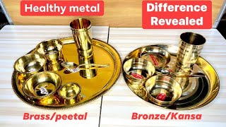 Difference between Bronze & Brass l Kansa vs Peetal Review l Bronze (Bell Metal) Vs Brass Thali Set