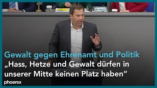 Aktuelle Stunde zu Gewalt gegen Ehrenamt und Politik | 17.05.2024