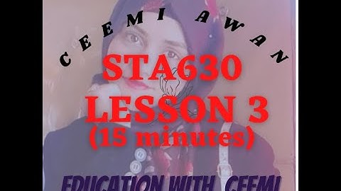 STA630 - Short Lecture - Lesson 3 - Classification of Research