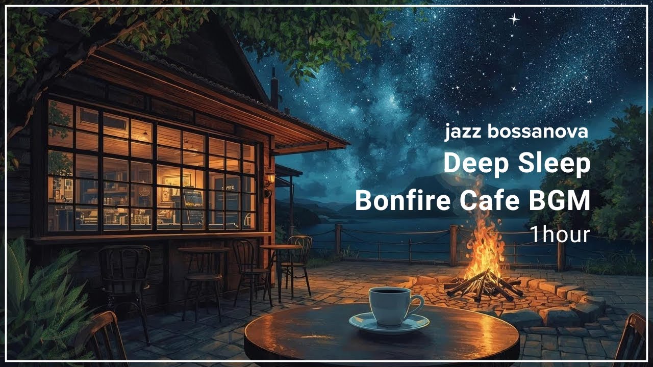 Deep Sleep | 焚き火カフェBGM | Study, Relax, Focus Jazz 【1h】