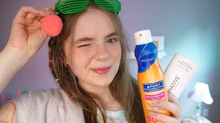 ASMR Friend Gets You Ready For The Beach ? ☀️ (makeup, personal attention, visuals, roleplay)