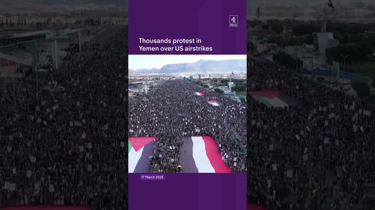Thousands protest in Yemen over US airstrikes