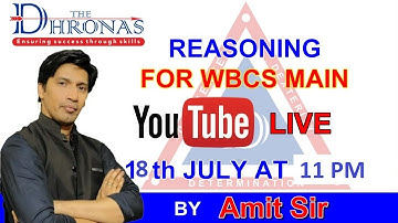WBCS MAIN 2020 | PRACTICE SET 1 | THE DHRONAS | REASONING