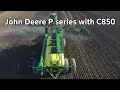 John Deere Air Drill Seeding in the Field | Large-Scale Farming 76' Drill with C850