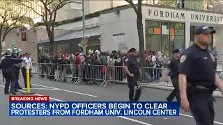 Protests at Fordham after 282 from City College, Columbia arrested
