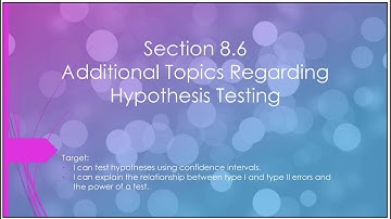 Statistics - 8.6 Video