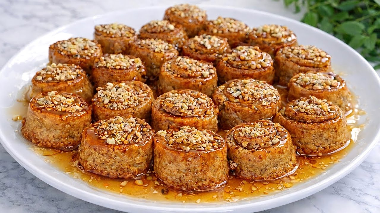 BAKLAVAYA RAKİP✋️TEK LOKMALIK RULO TATLI NE KOLAY ŞERBETLİ TATLI TARİF 💯#asmr#video#