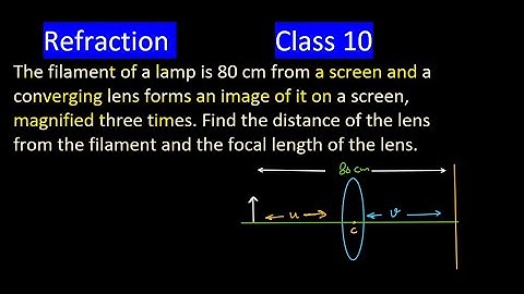 The filament of a lamp is 80 cm from a screen and a converging lens forms an image of it on a screen