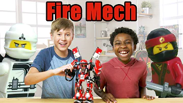 The LEGO NINJAGO MOVIE EPIC Fire Mech Review- The Build Zone Season 5 Episode 10