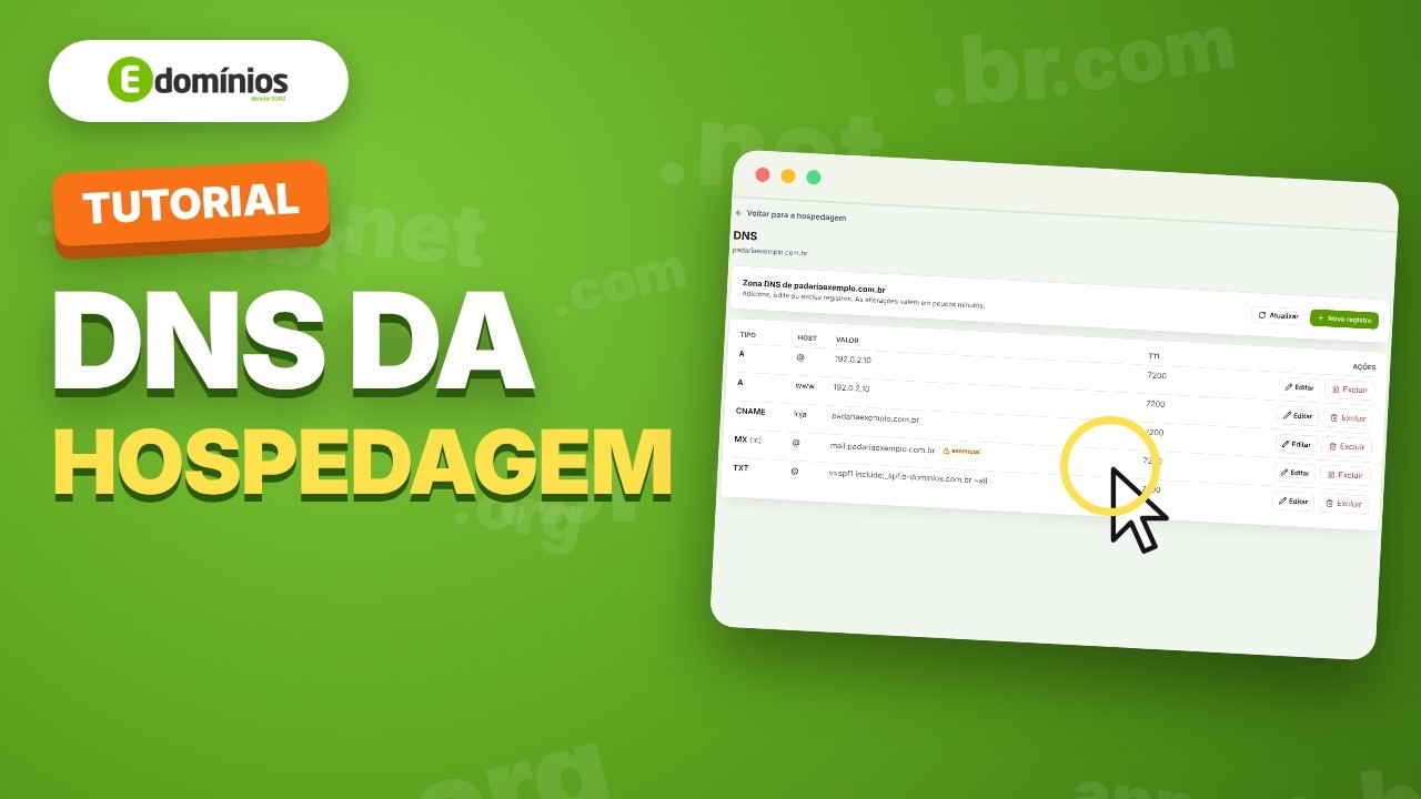 Vídeo: Editar o DNS do domínio da hospedagem