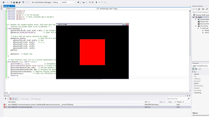 How to Set up OpenGL and GLUT in Visual Studio (C++)