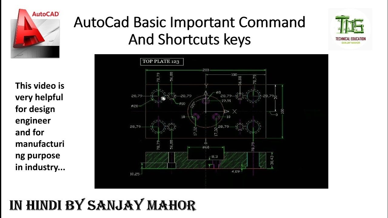 AutoCad basic important command & it's shortcuts/important/hindi - YouTube