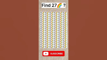 Find"27🌈"||😍||#opticalillusion #braintest #iqtest #youtube #youtubeshorts#shorts #shortsfeed#iq
