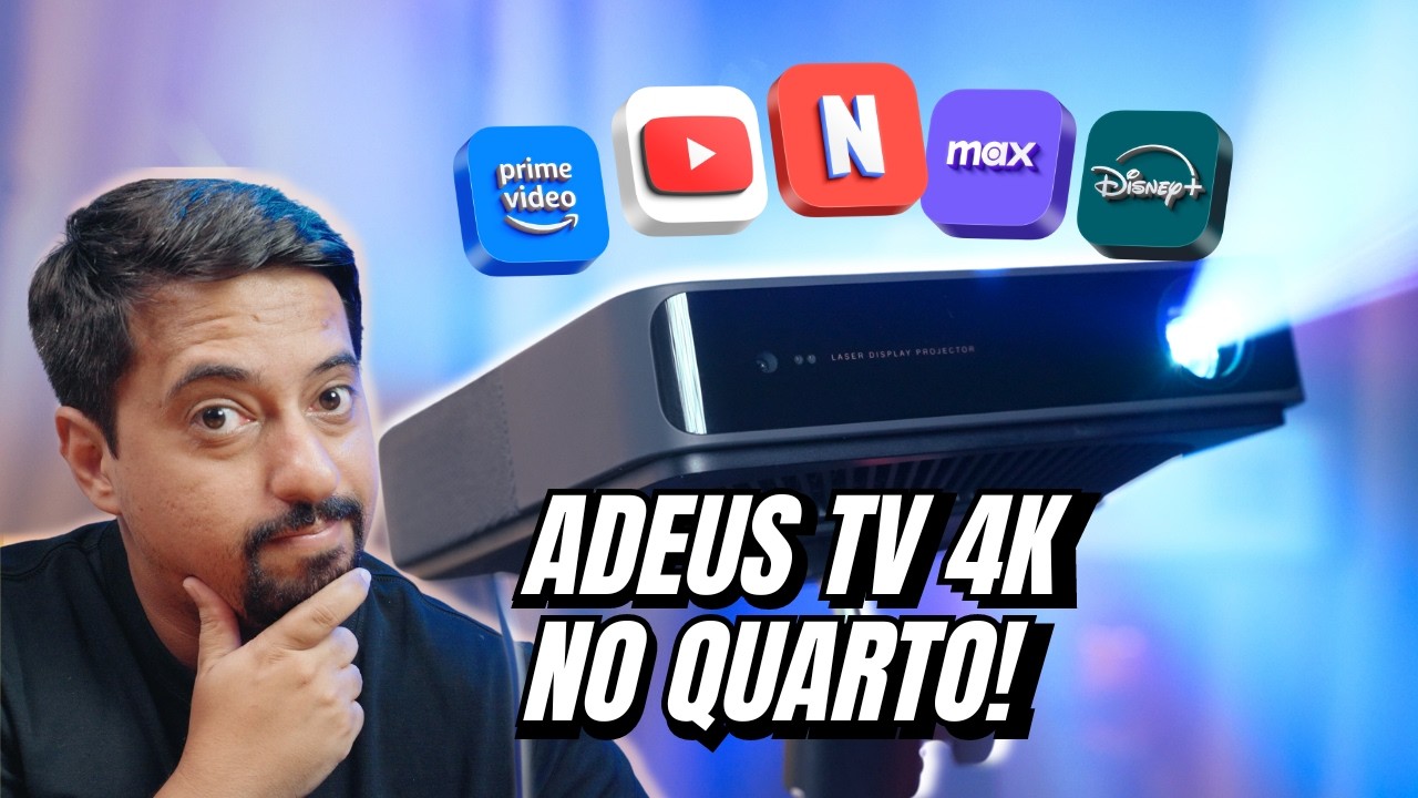 Esse MINI PROJETOR a Laser é o Futuro do Cinema Portátil! 120 Polegadas com MUITA QUALIDADE