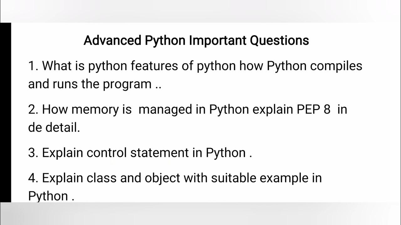 Advanced Python Important Questions for RGPV MCA - YouTube