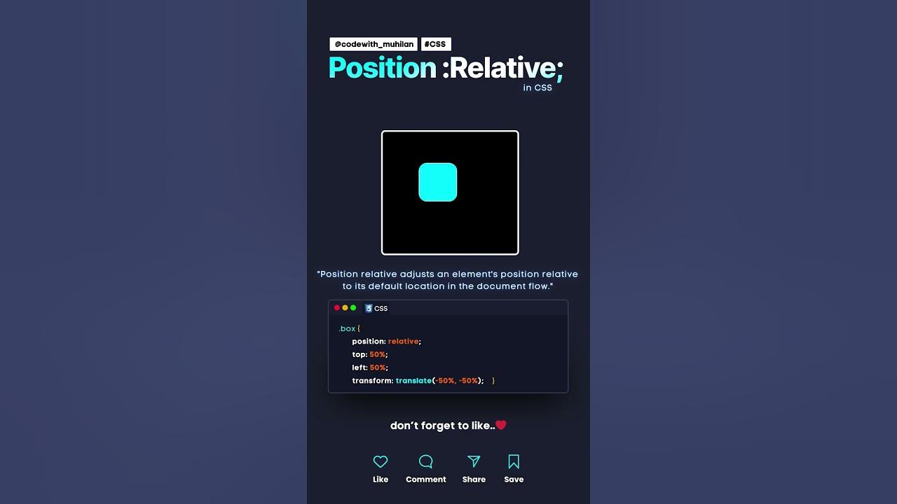 Position relative in css codewith muhilan css coding youtube