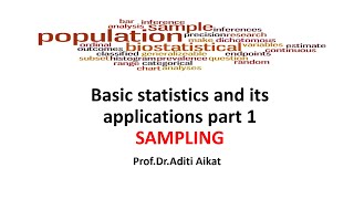 Basic statistics and its  applications part 1 #sampling #psm #Communitymeedicine #MBBSFinalprofpart1