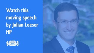Moving speech on antisemitism by Julian Leeser MP