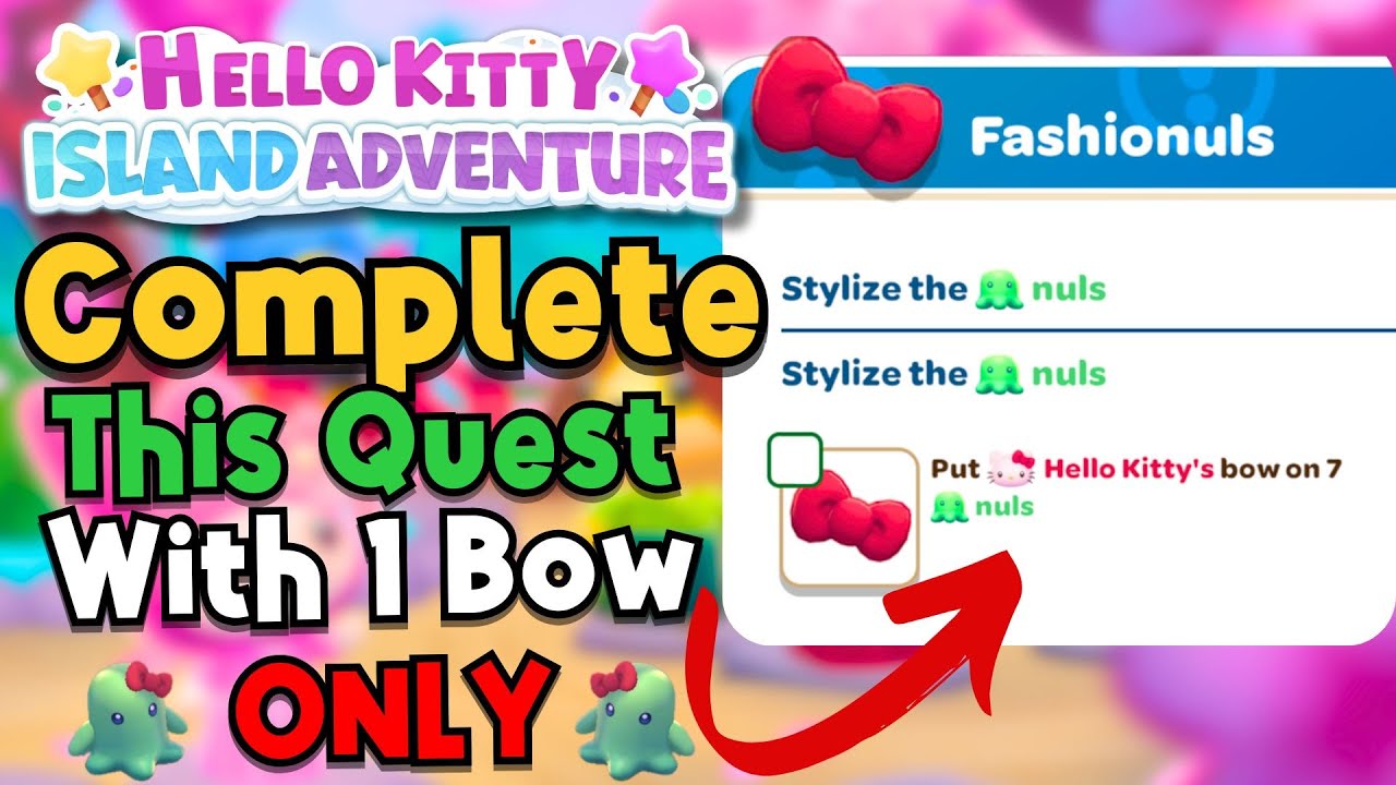 The Fashionuls Quest Complete With ONLY 1 Bow in Hello Kitty Island Adventure