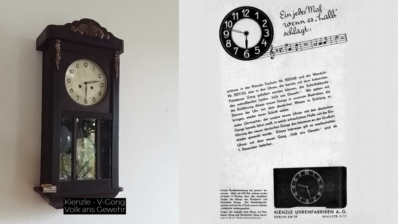 Kienzle & Mauthe Uhren Potsdamer Gong & Nazi-Melodien/Nazi German Clock Chimes 1933-34