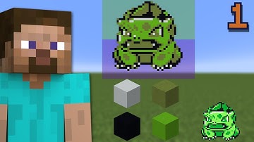 Recreating Pokemon Sprites in Minecraft | Part 1 Bulbasaur, Ivysaur, & Venusaur