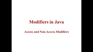 APP Java - Modifiers