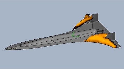 SolidWorks Flow Simulation - Heavy Spaceplane Low Speed Landing And Condensation Clouds
