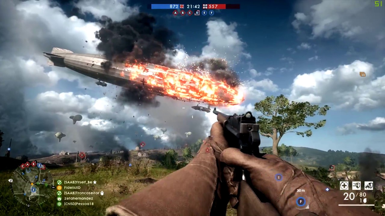 Zeppelin falling - Battlefield 1 - YouTube