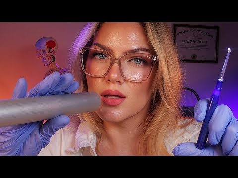 NoAdsASMR Eyes Closed Ear Exam | Up Close Ear to Ear Whispers, Binaural Audio, Ear Tapping & Cupping