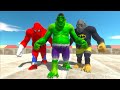 Hulk goro vs spiderman goro vs batman goro death run  animal revolt battle simulator